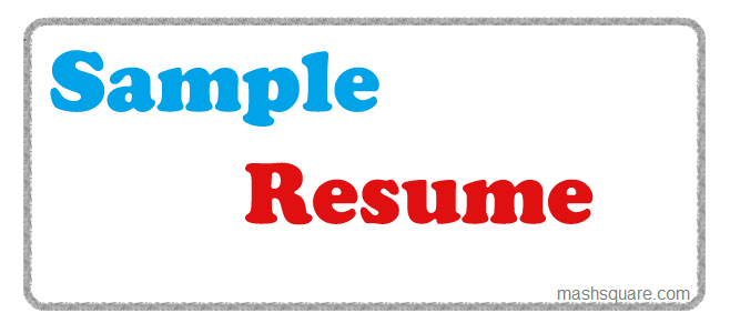 sample resume writing